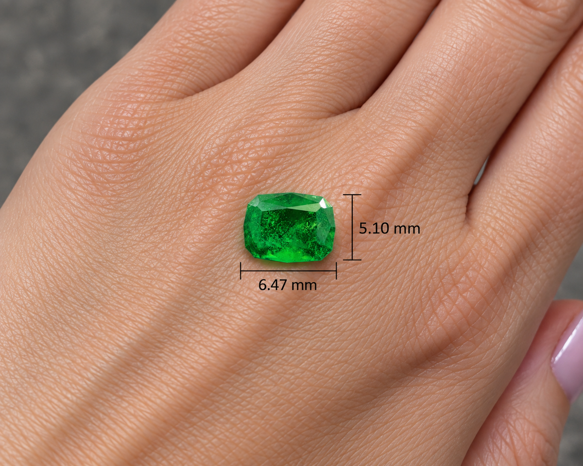 Tsavorite Naturale Cushion 1.00ct – Gemma Rara Verde per Gioielleria