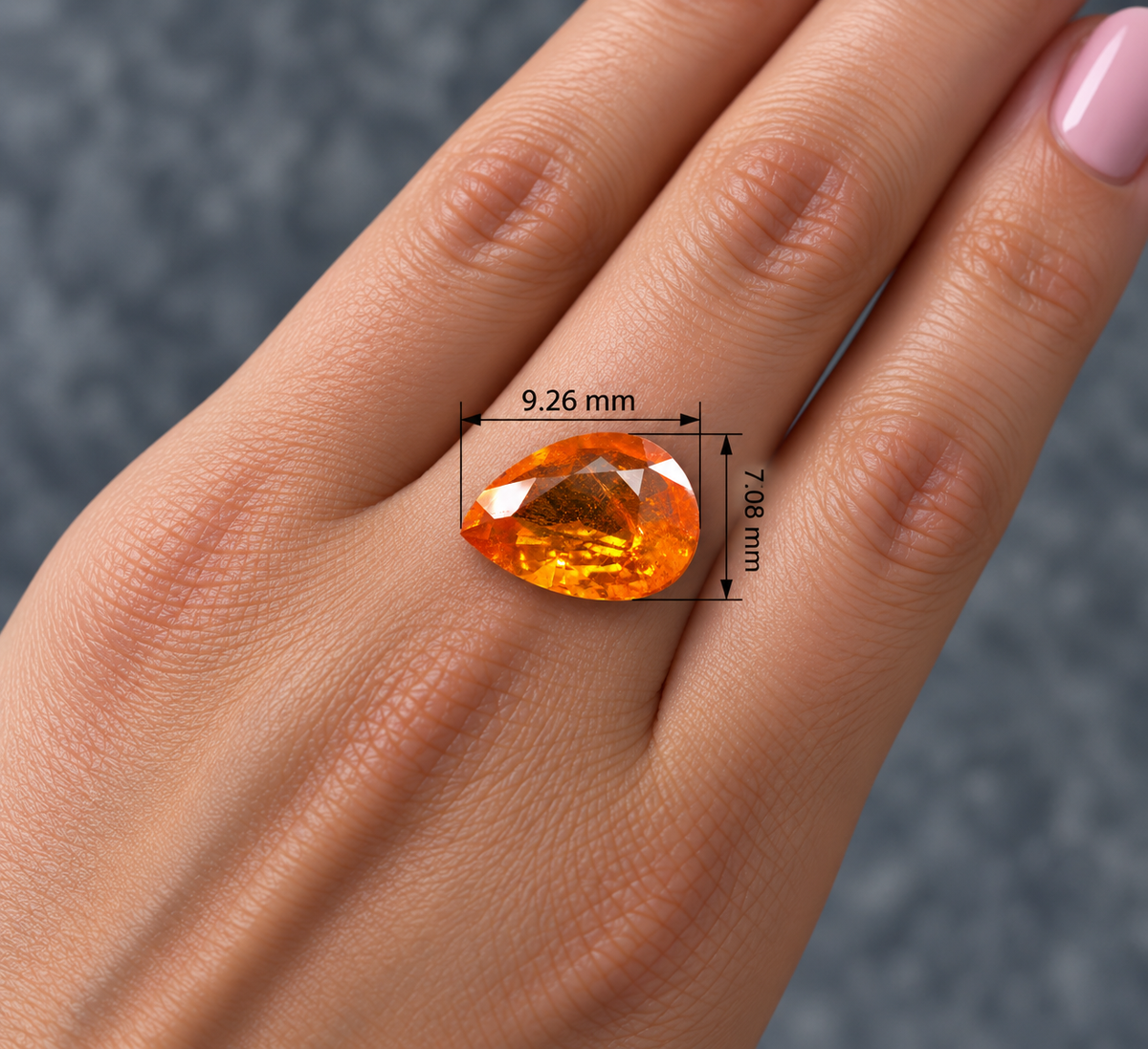 Spessartite Naturale Goccia 2.10ct – Granato Arancio per Alta Gioielleria