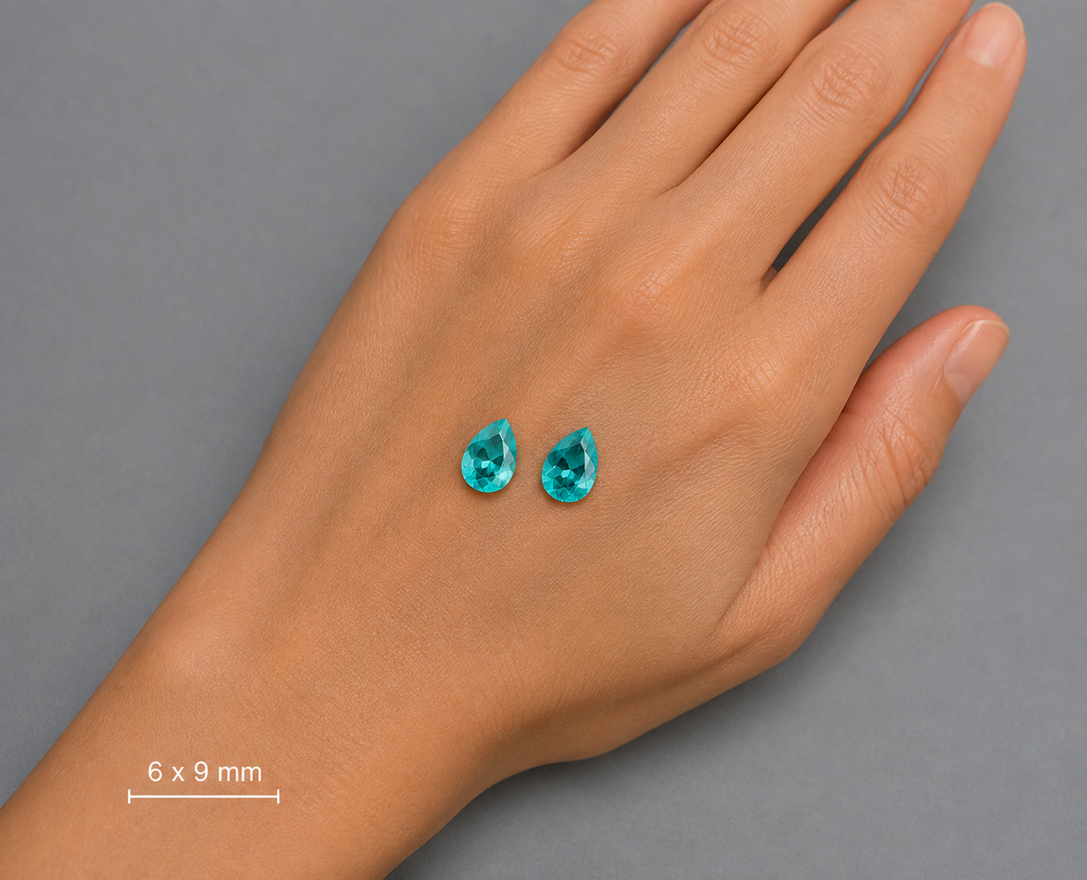 Apatite Naturale Gocce 2.55ct – Pietra Preziosa Azzurra per Gioielleria