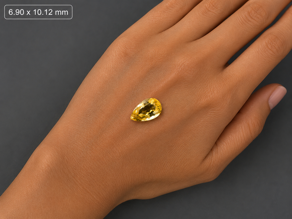 Eliodoro Naturale Goccia 1.80ct – Berillo Dorato per Alta Gioielleria