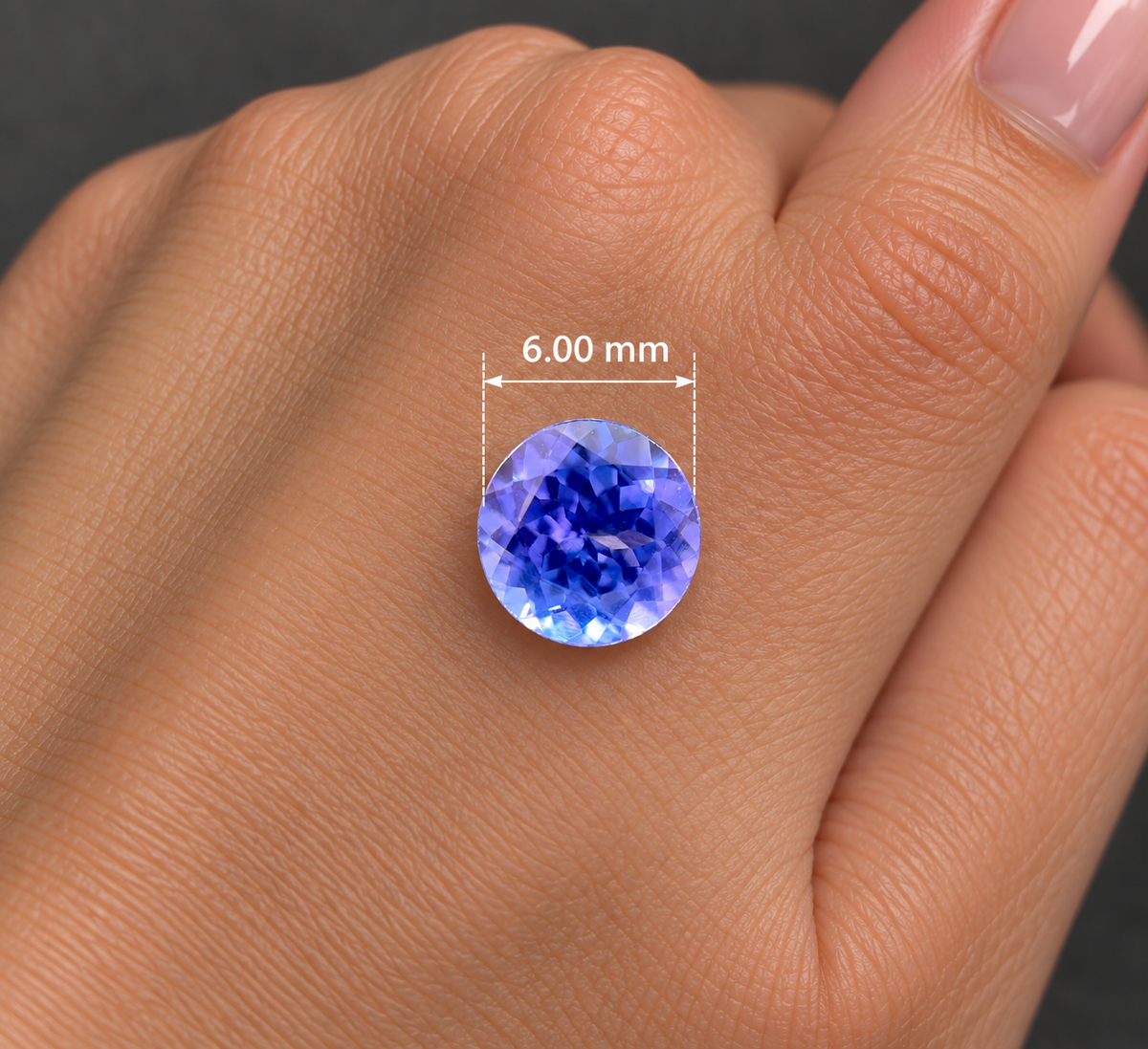 Tanzanite Naturale Tondo 0.90ct – Gemma Rara Viola per Alta Gioielleria