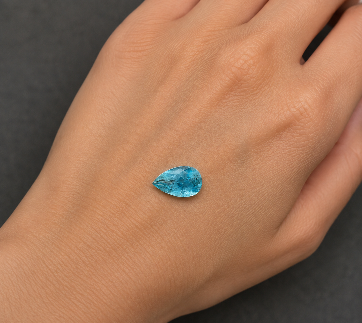 Acquamarina Naturale Goccia 1.60ct – Pietra Preziosa per Gioielleria
