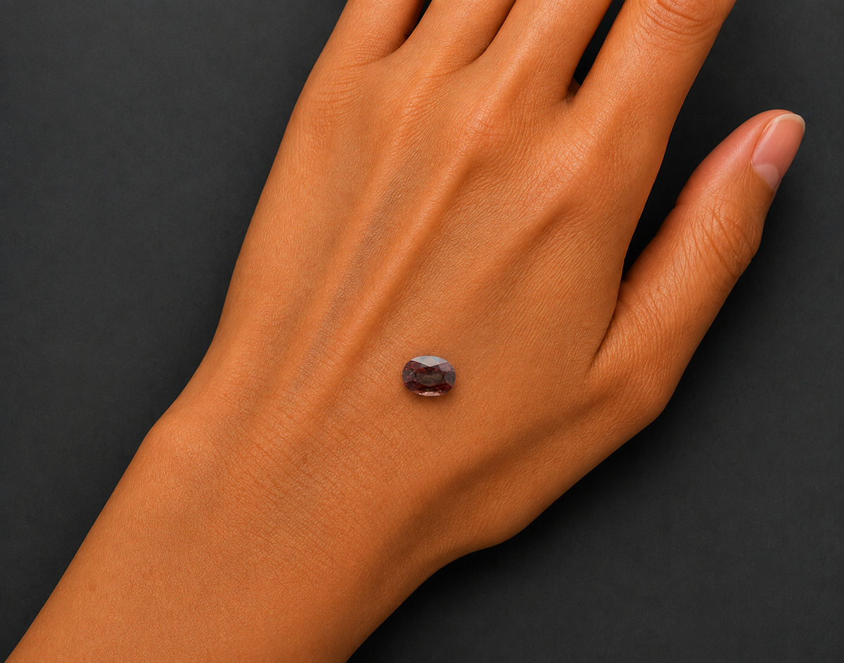 Granato ColorChange Naturale Ovale 0.75ct – Gemma Rara Cambia Colore