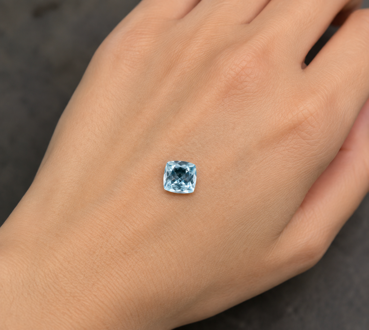 Acquamarina Naturale Cushion 2.05ct – Pietra Preziosa per Gioielleria