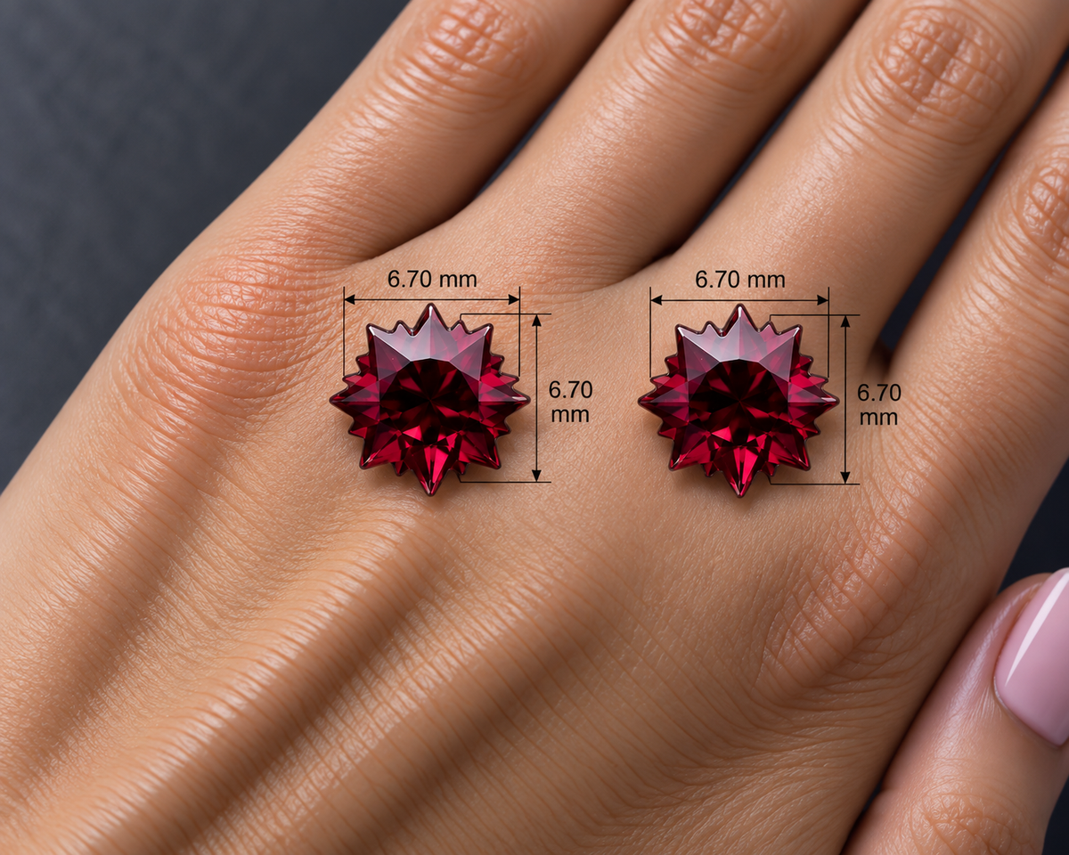 Rodolite Naturale Stars 3.00ct – Granato Porpora Taglio Stella per Gioielleria
