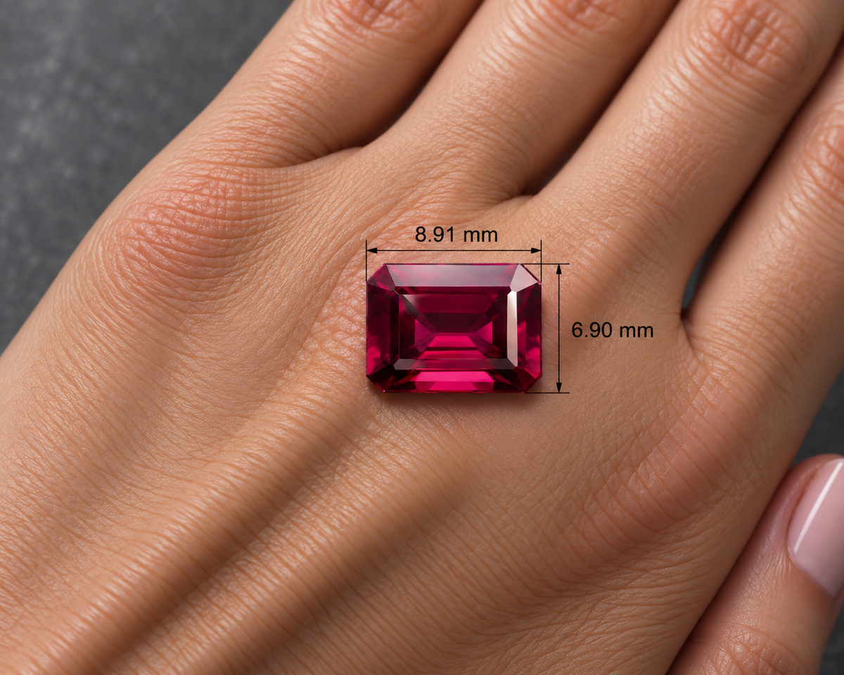 Rodolite Naturale Ottagono 3.00ct – Granato Porpora per Alta Gioielleria