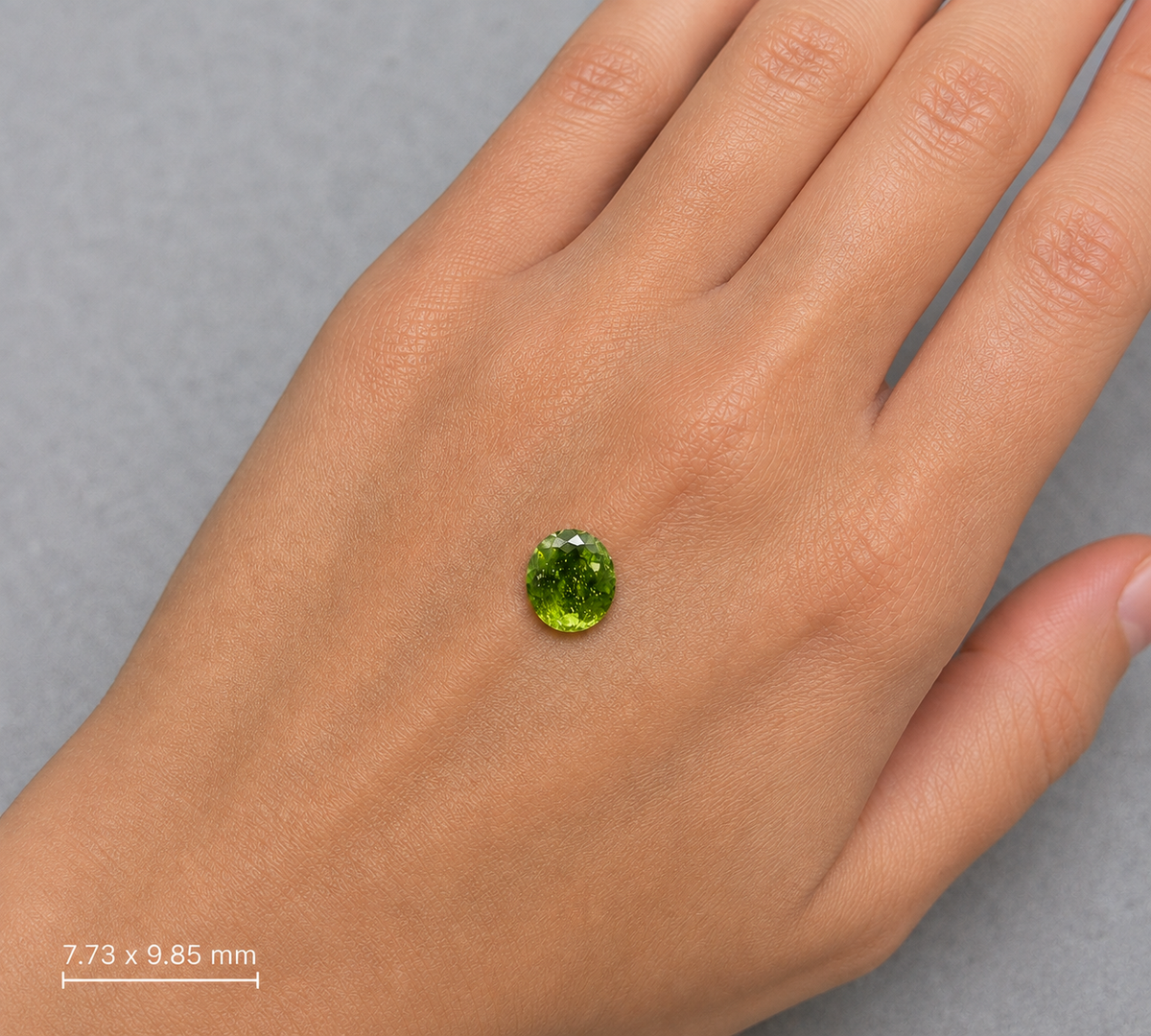 Apatite Naturale Ovale 3.30ct – Pietra Preziosa Verde per Gioielleria
