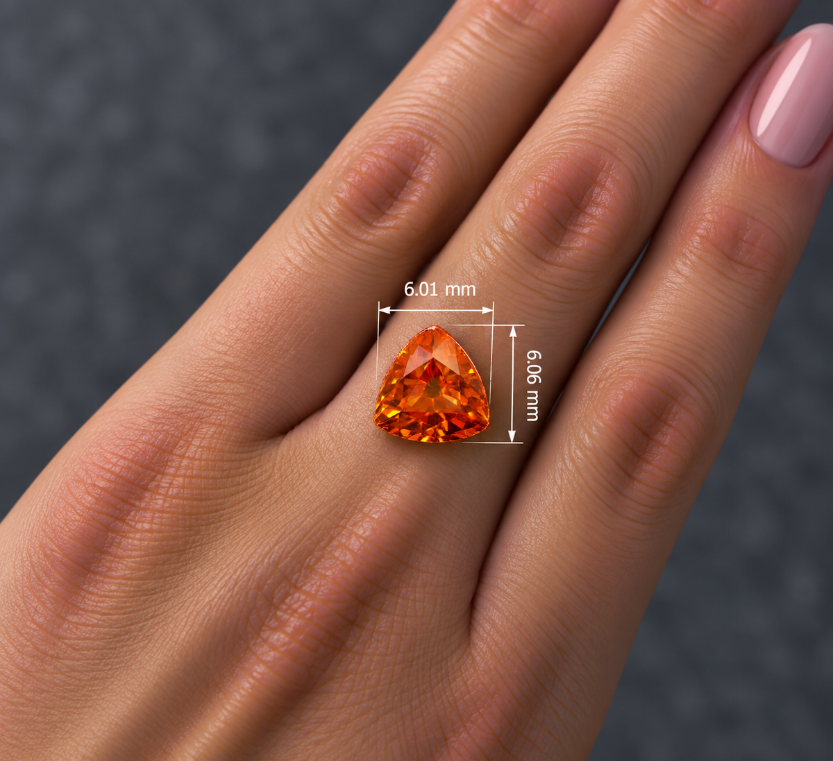 Spessartite Naturale Trillion 1.10ct – Granato Arancio per Alta Gioielleria