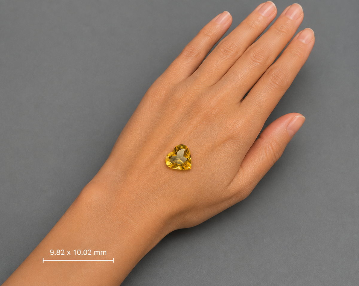 Citrino Naturale Cuore 3.25ct – Pietra Preziosa Gialla per Gioielleria