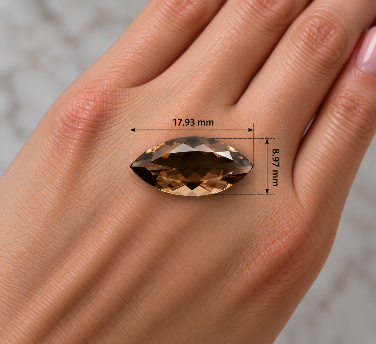 Quarzo Smoky Naturale Marquise 5.25ct – Pietra Sempreziosa per Gioielleria