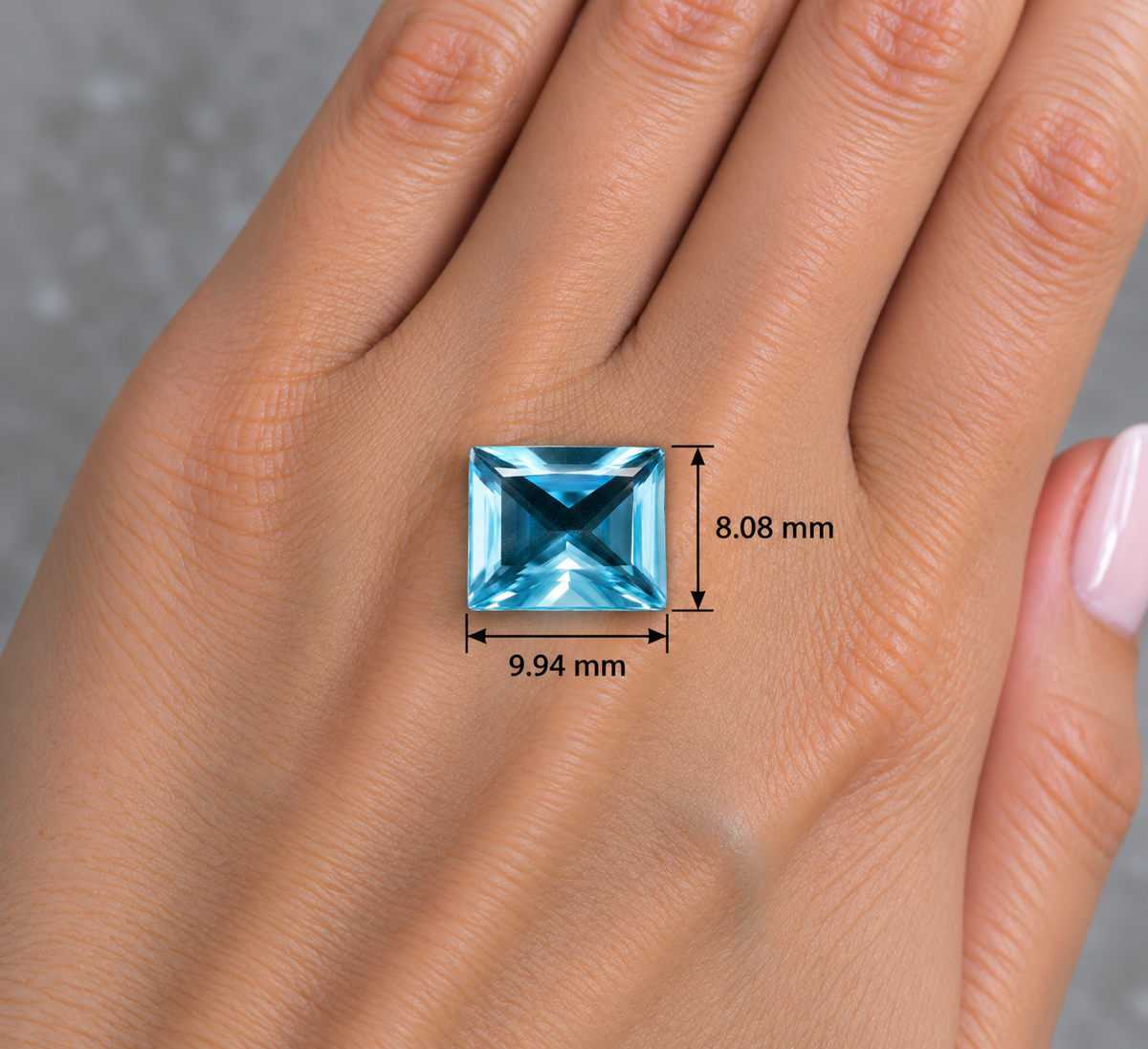 Topazio Sky Naturale Baguette 3.80ct – Pietra Preziosa Azzurra per Gioielleria