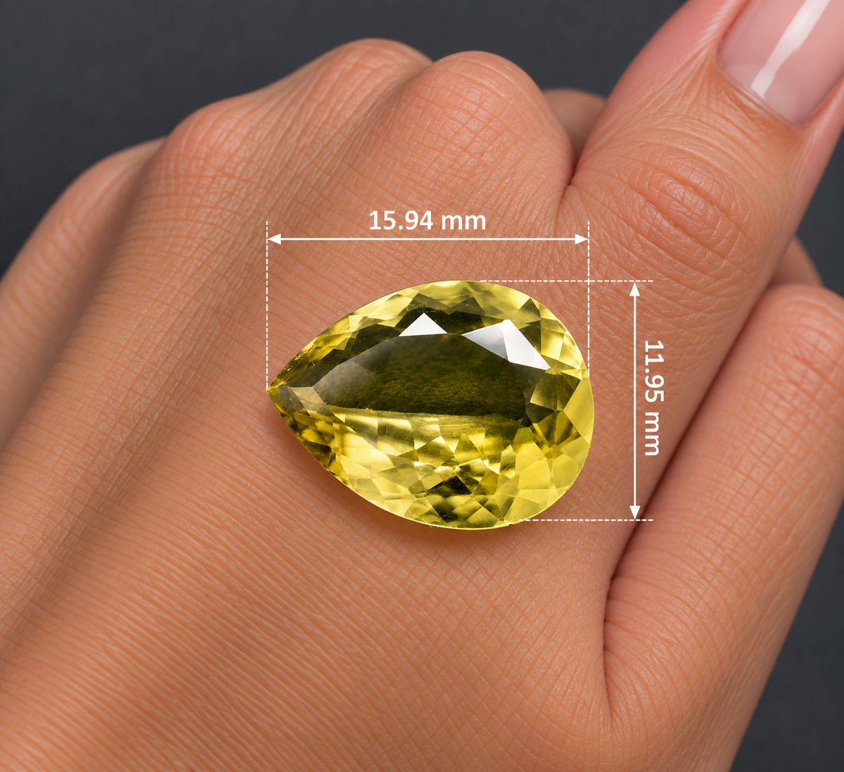 Quarzo Lemon Naturale Goccia 7.00ct – Pietra Semipreziosa Giallo Limone per Gioielleria