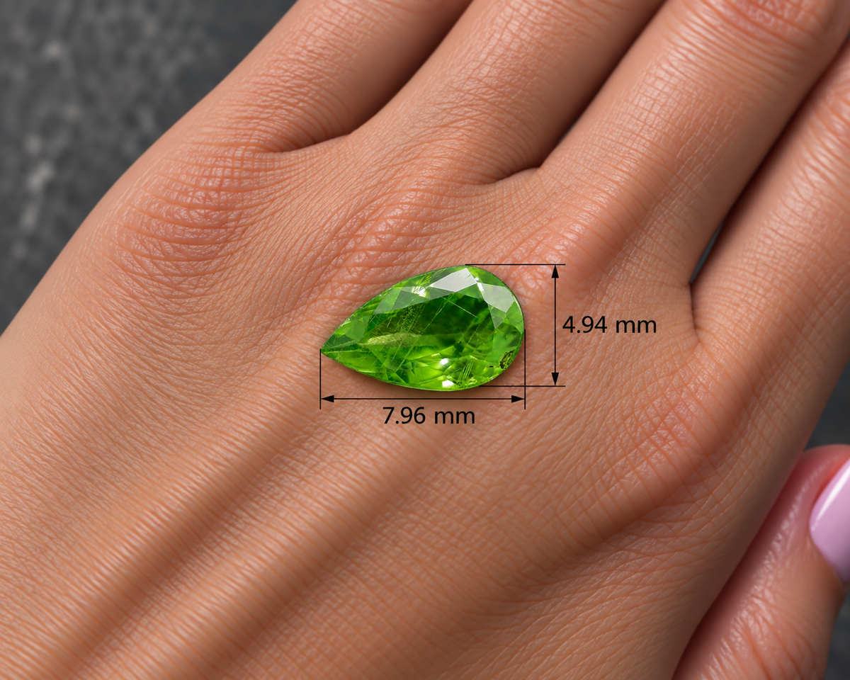 Tsavorite Naturale Goccia 1.15ct – Gemma Rara Verde per Gioielleria