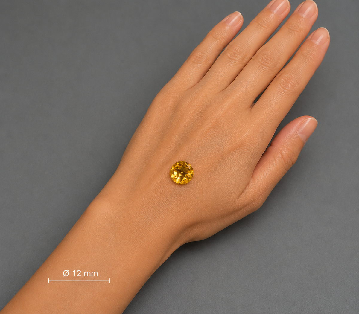 Citrino Naturale Tondo 5.70ct – Pietra Preziosa Gialla per Gioielleria