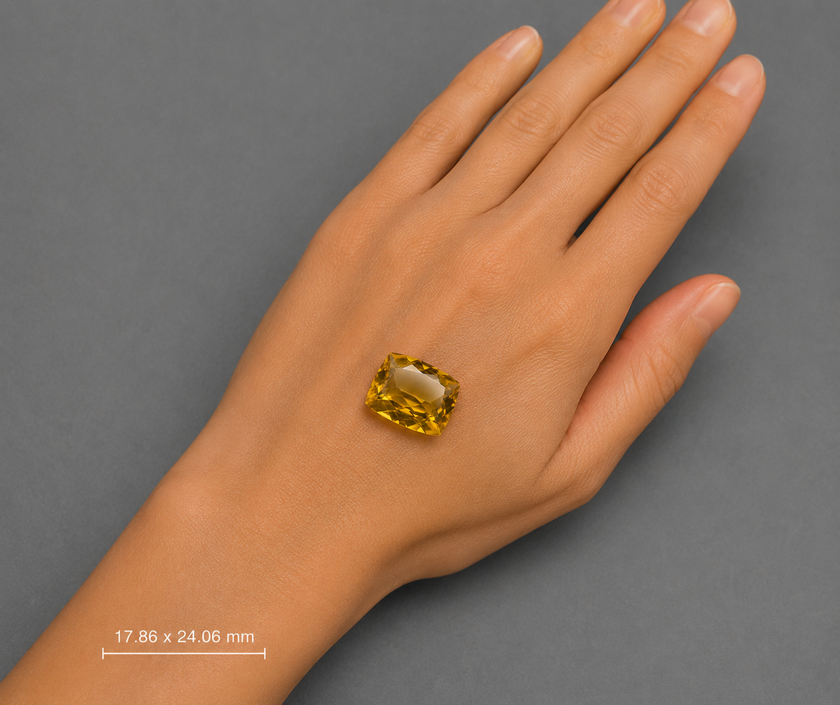 Citrino Naturale Cushion 29.25ct – Pietra Preziosa Gialla per Alta Gioielleria