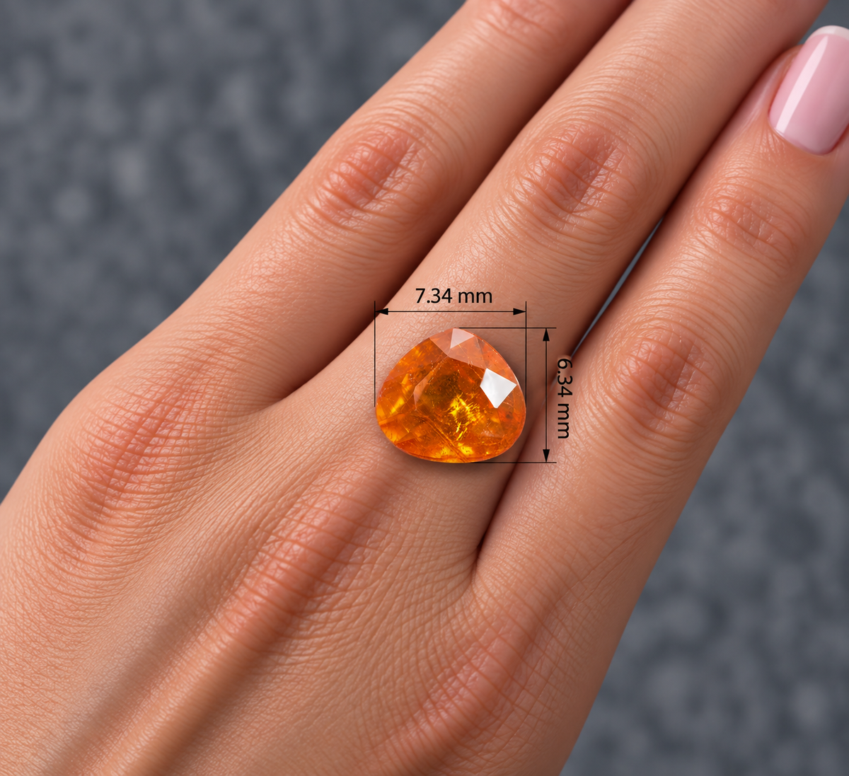 Spessartite Naturale Goccia 1.80ct – Granato Arancio per Alta Gioielleria