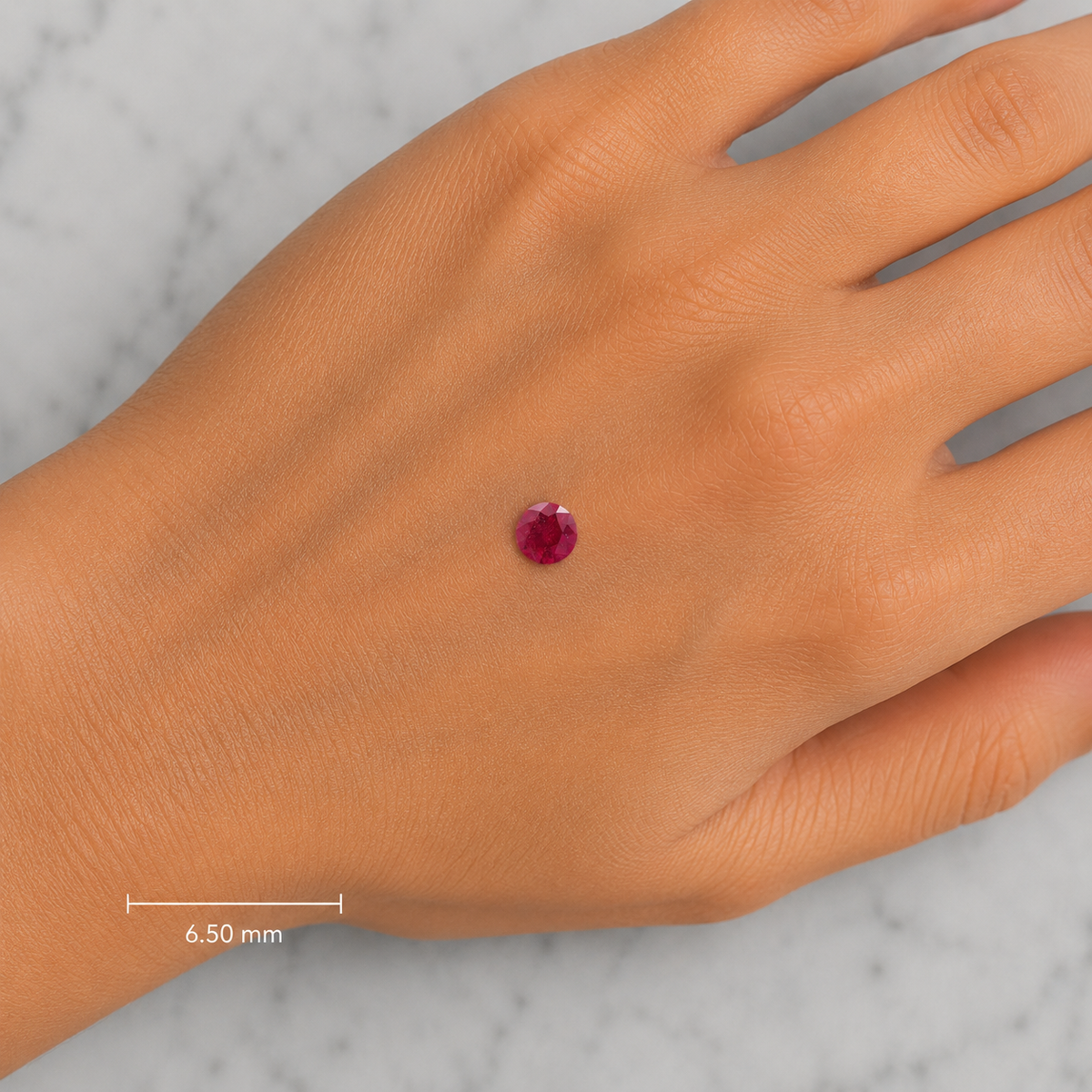 Rubino Naturale Tondo 1.23ct – Pietra Preziosa di Alta Qualità