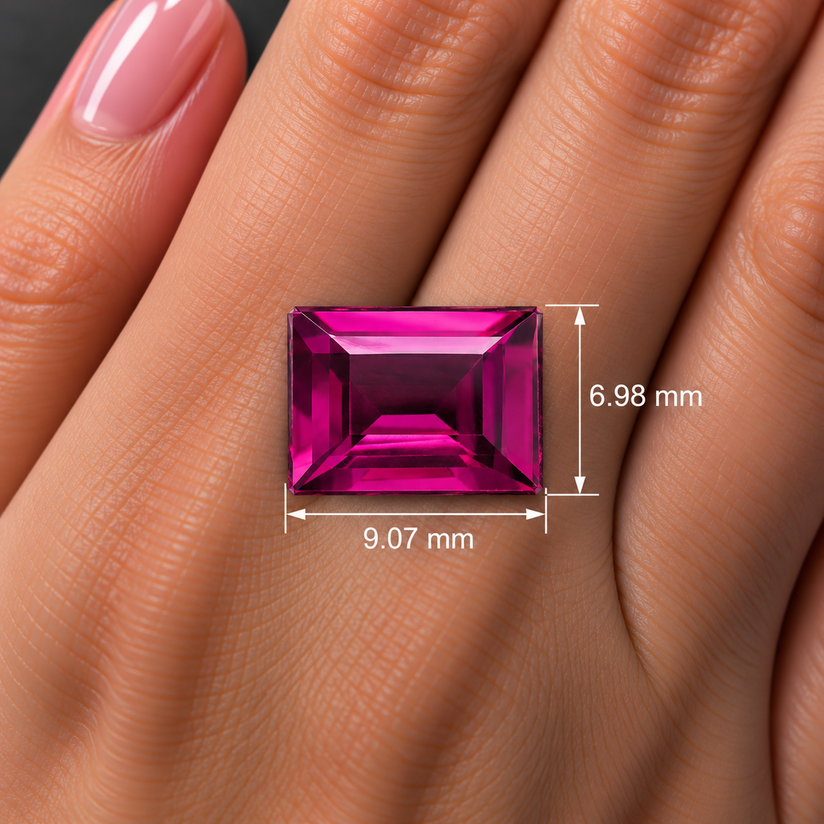 Rodolite Naturale Baguette 2.80ct – Granato Porpora per Alta Gioielleria