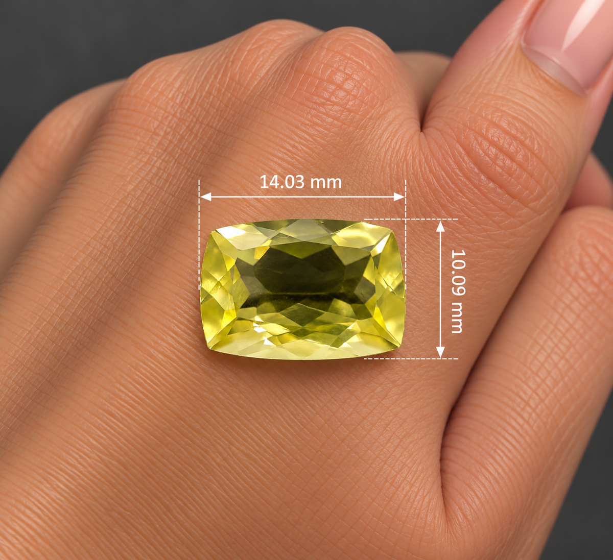Quarzo Lemon Naturale Cushion 6.55ct – Pietra Semipreziosa Giallo Limone per Gioielleria