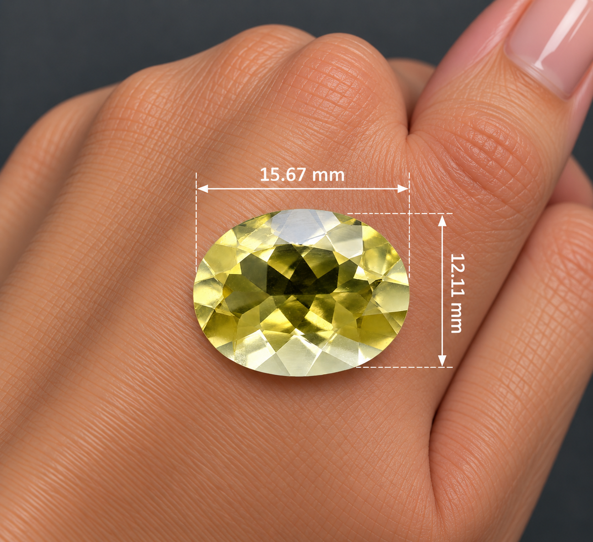 Quarzo Lemon Naturale Ovale 7.00ct – Pietra Semipreziosa Giallo Limone per Gioielleria