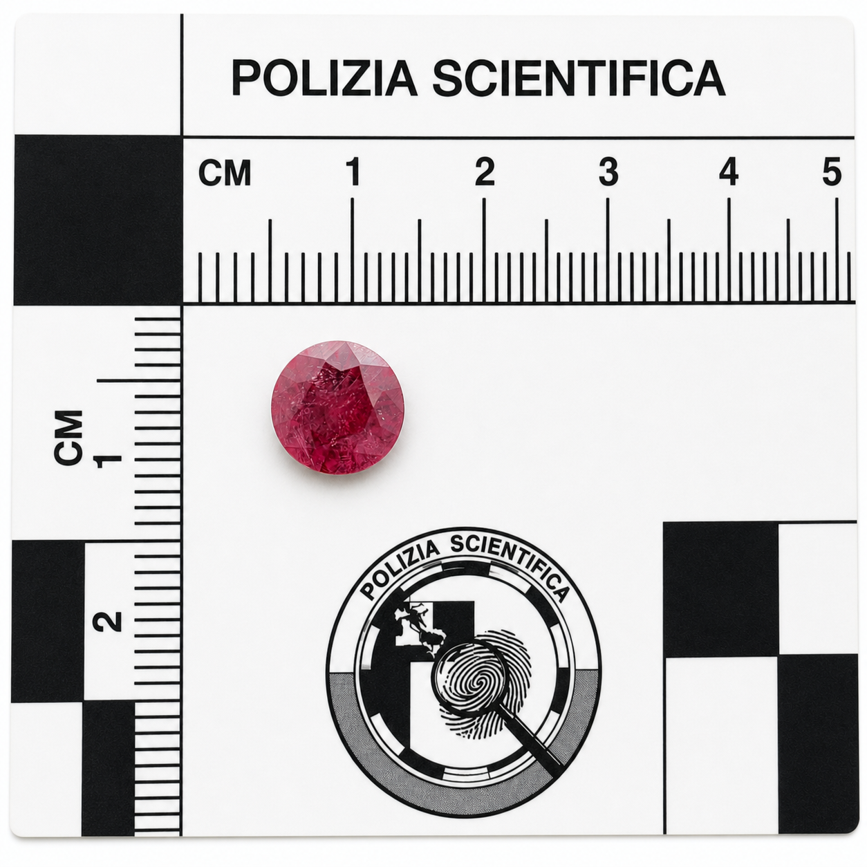 Rubino Naturale Tondo 1.23ct – Pietra Preziosa di Alta Qualità