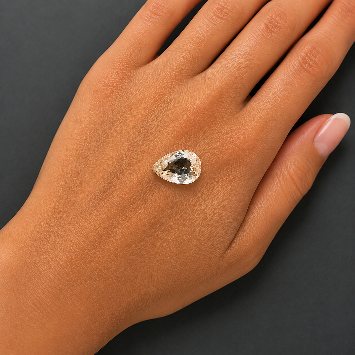 Topazio Bianco Naturale Goccia 12.20ct – Pietra Preziosa per Alta Gioielleria