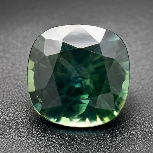 Zaffiro Verde Naturale Cushion 0.80ct – Pietra Preziosa per Alta Gioielleria