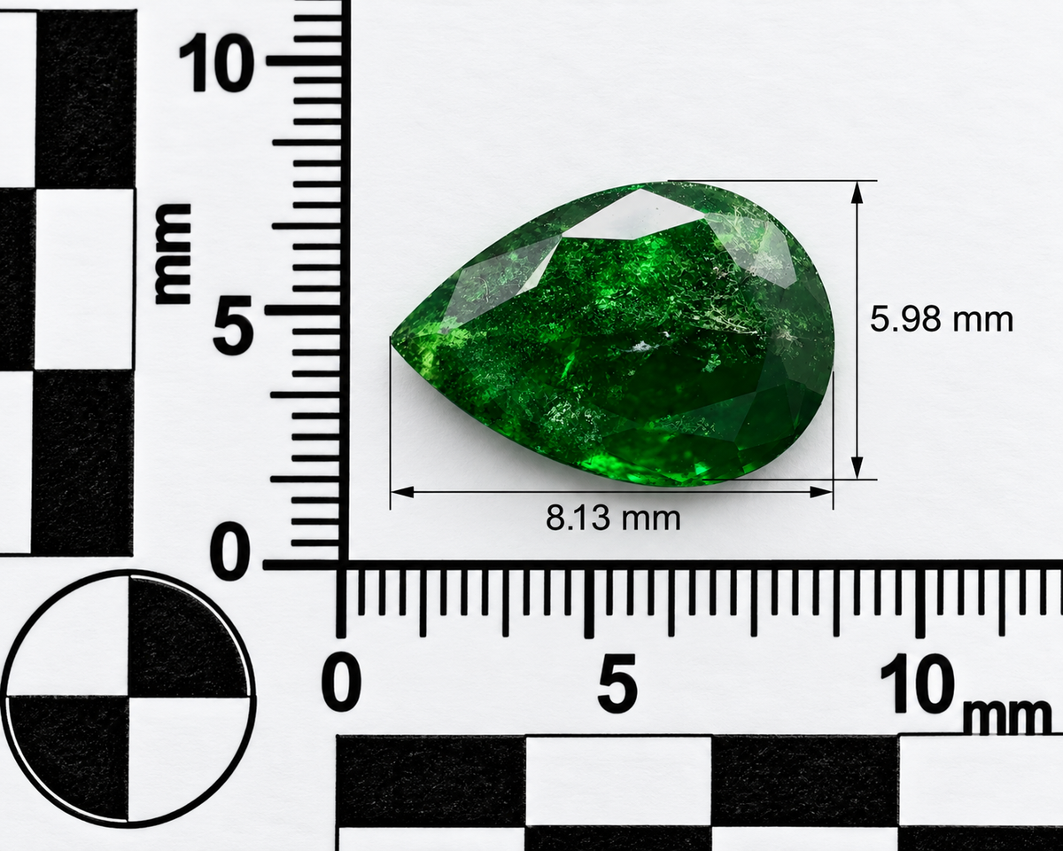 Tsavorite Naturale Goccia 1.30ct – Gemma Rara Verde per Gioielleria
