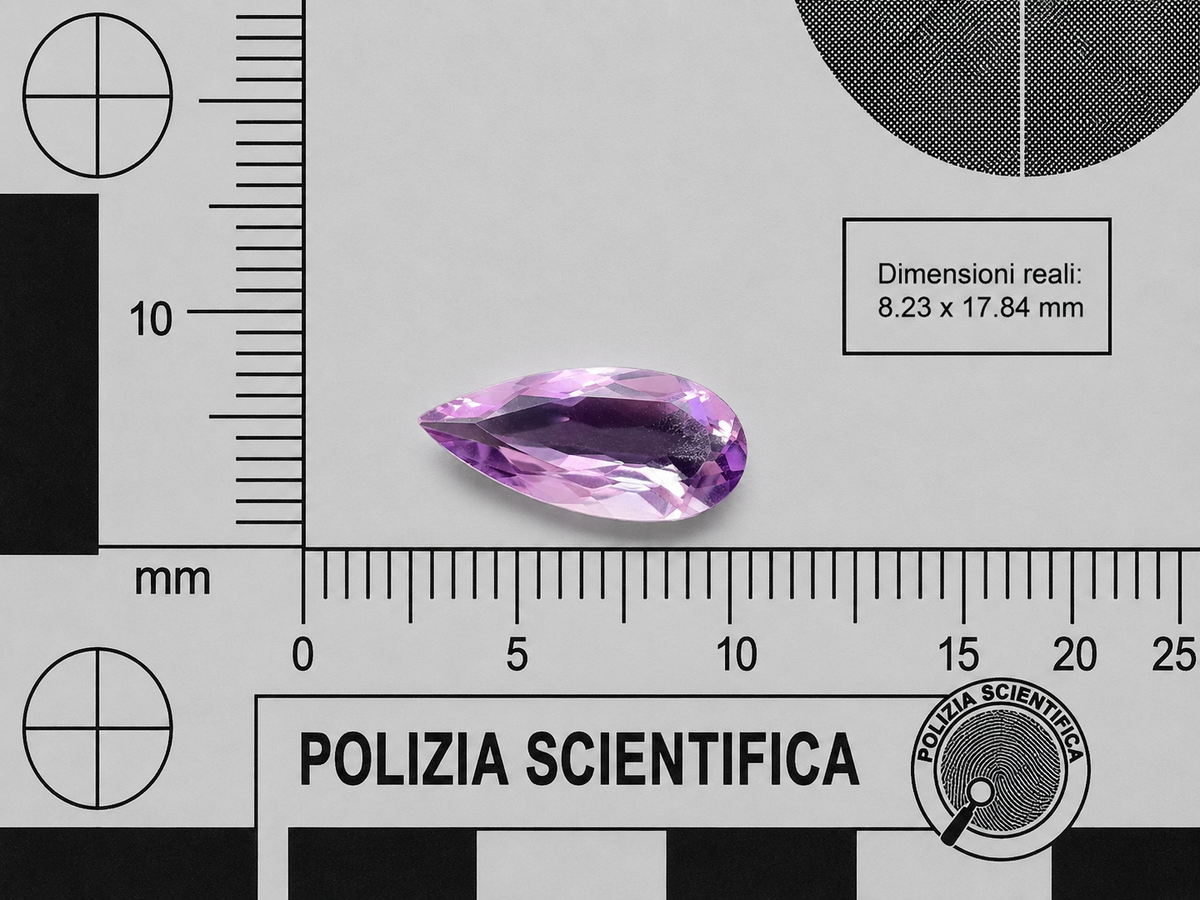 Ametista Naturale Goccia 4.20ct – Pietra Preziosa Viola per Gioielleria