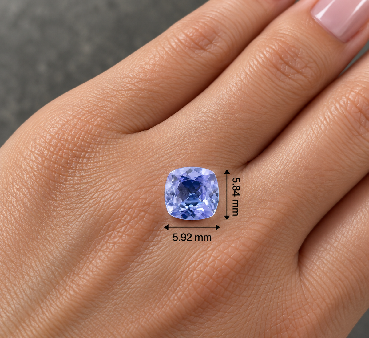 Tanzanite Naturale Unheat Cushion 0.80ct – Gemma Non Trattata per Gioielleria
