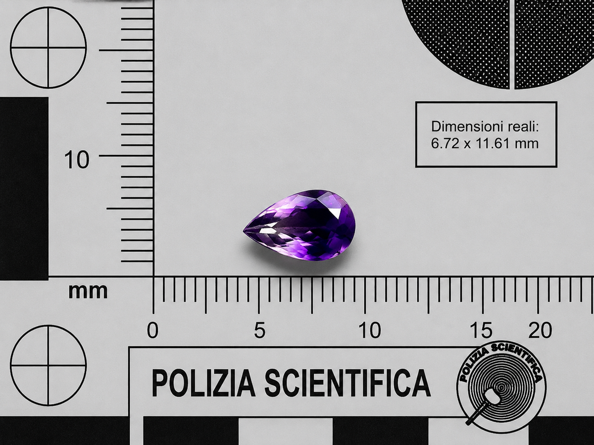 Ametista Bicolore Naturale Goccia 1.80ct – Pietra Preziosa per Gioielleria