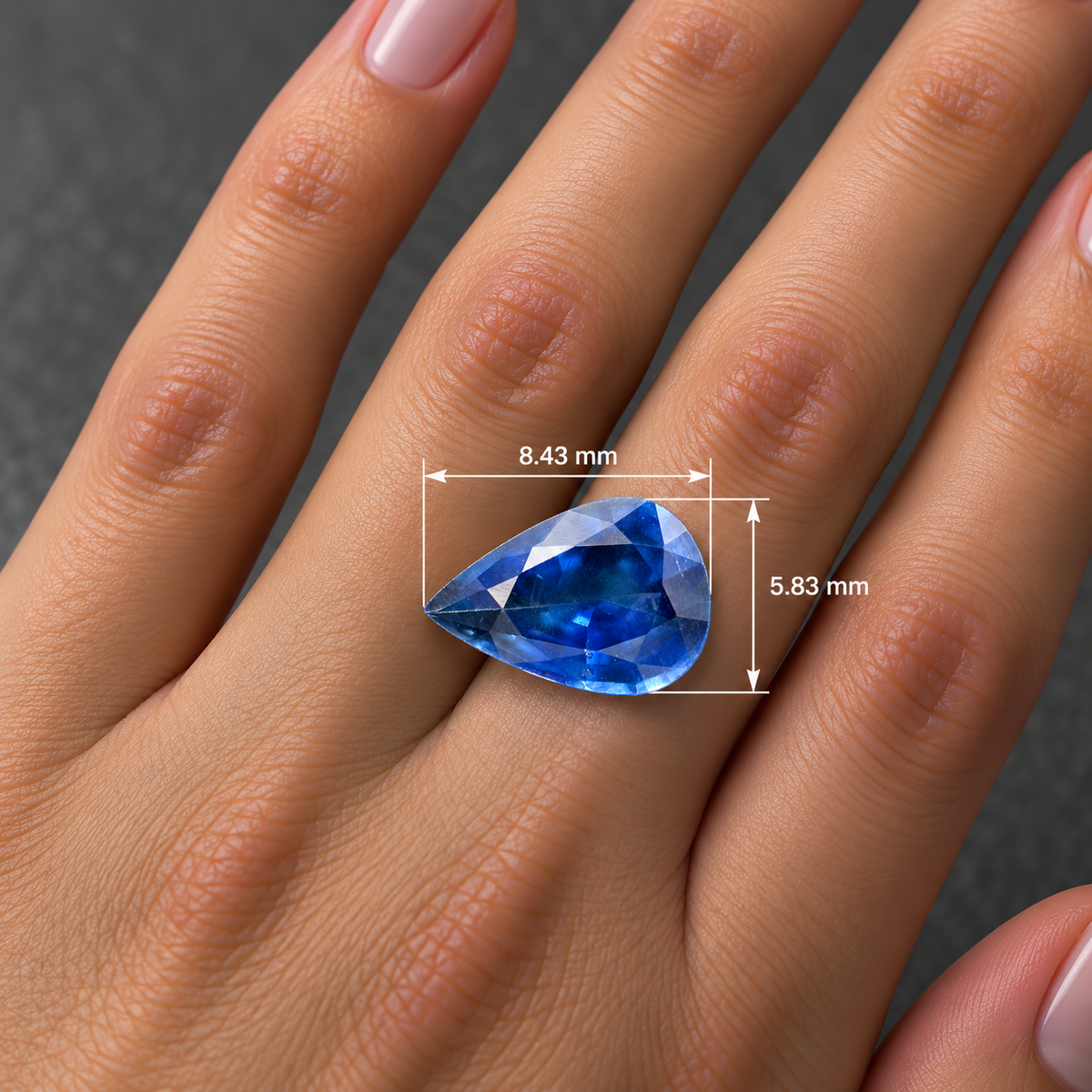 Zaffiro Blu Naturale Goccia 1.25ct – Pietra Preziosa per Alta Gioielleria