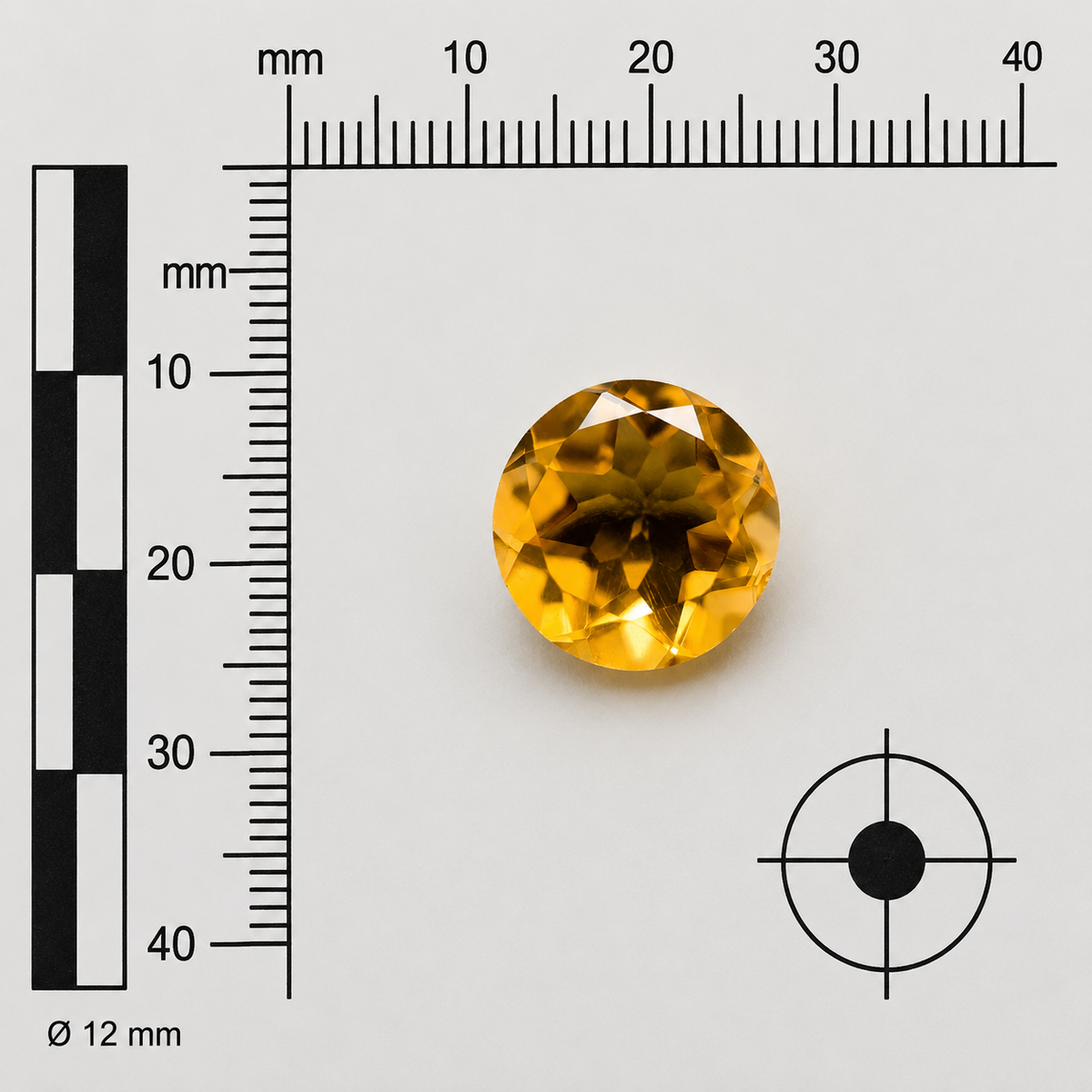 Citrino Naturale Tondo 5.70ct – Pietra Preziosa Gialla per Gioielleria