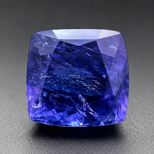 Tanzanite Naturale Cushion 15.95ct – Gemma Rarissima per Alta Gioielleria