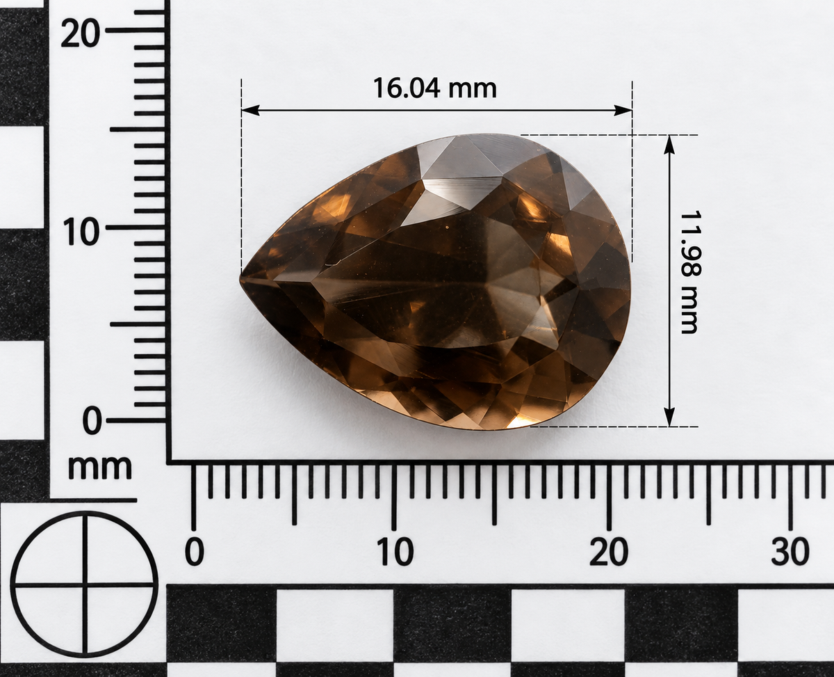 Quarzo Smoky Naturale Goccia 6.65ct – Pietra Semipreziosa per Gioielleria