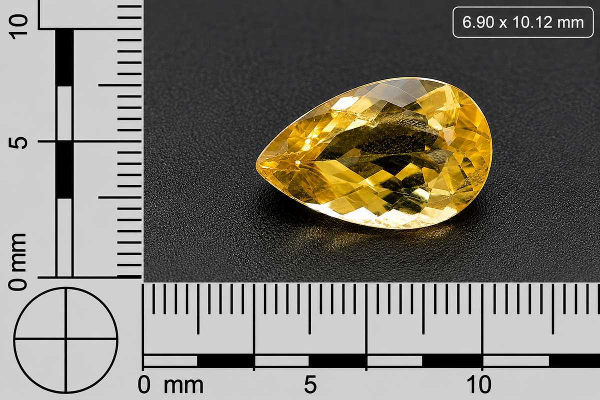 Eliodoro Naturale Goccia 1.80ct – Berillo Dorato per Alta Gioielleria