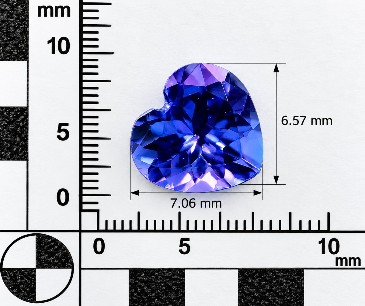 Tanzanite Naturale Cuore 1.20ct – Gemma Rara Viola Regalo di Lusso