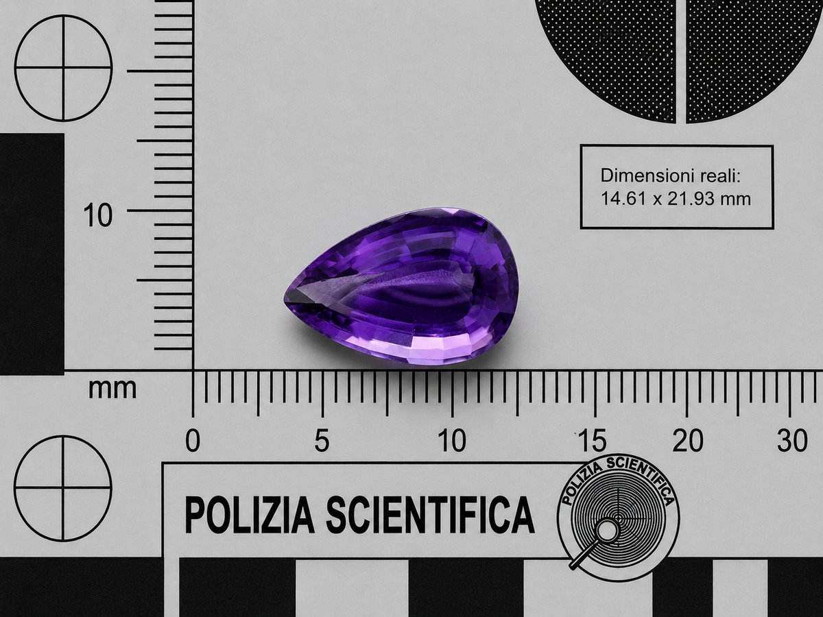Ametista Naturale Goccia 18.30ct – Pietra Preziosa Viola per Gioielleria