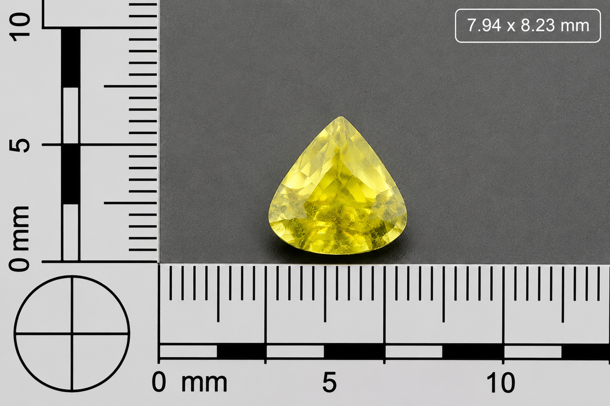 Sphene Naturale Goccia 1.90ct – Gemma Rara Dispersione Fuoco per Gioielleria