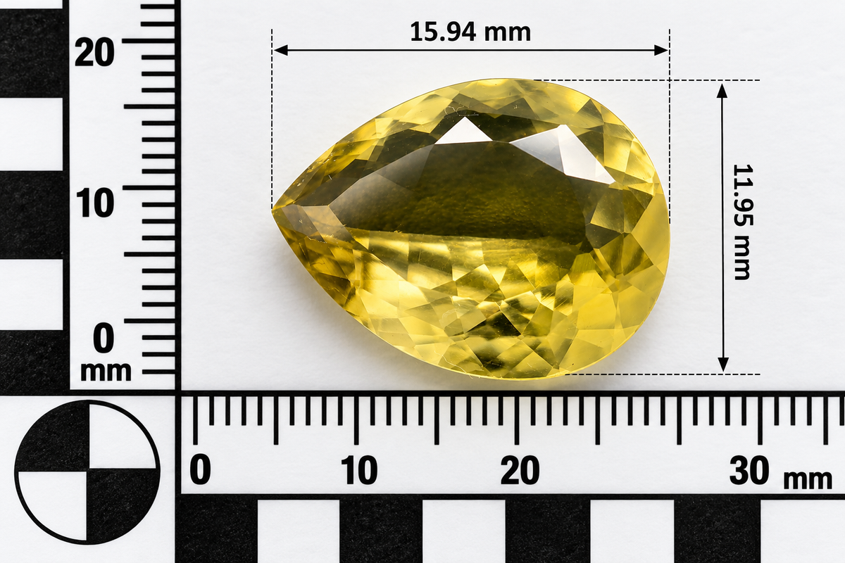Quarzo Lemon Naturale Goccia 7.00ct – Pietra Semipreziosa Giallo Limone per Gioielleria