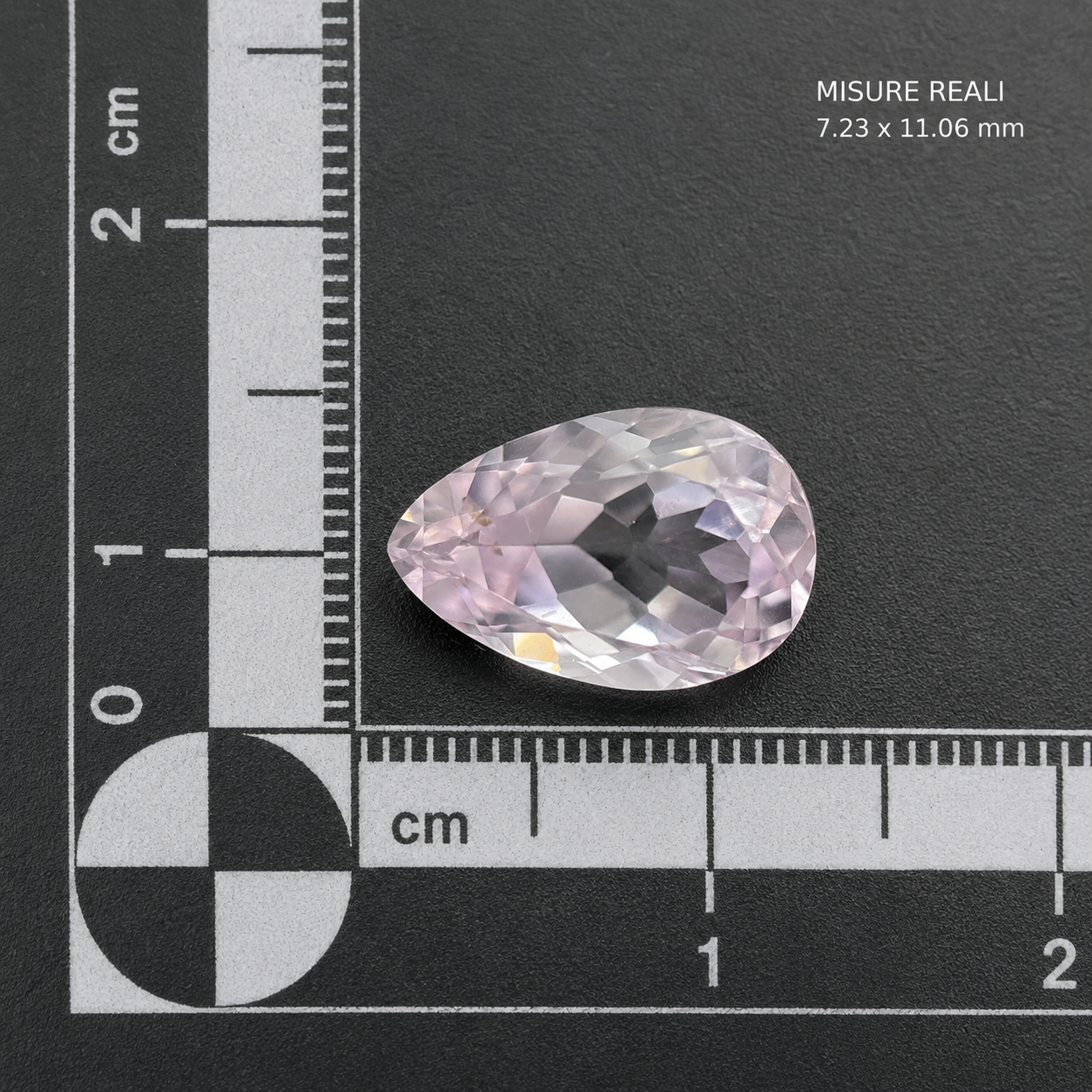 Kunzite Naturale Goccia 2.85ct Rosa-Lilla per Alta Gioielleria