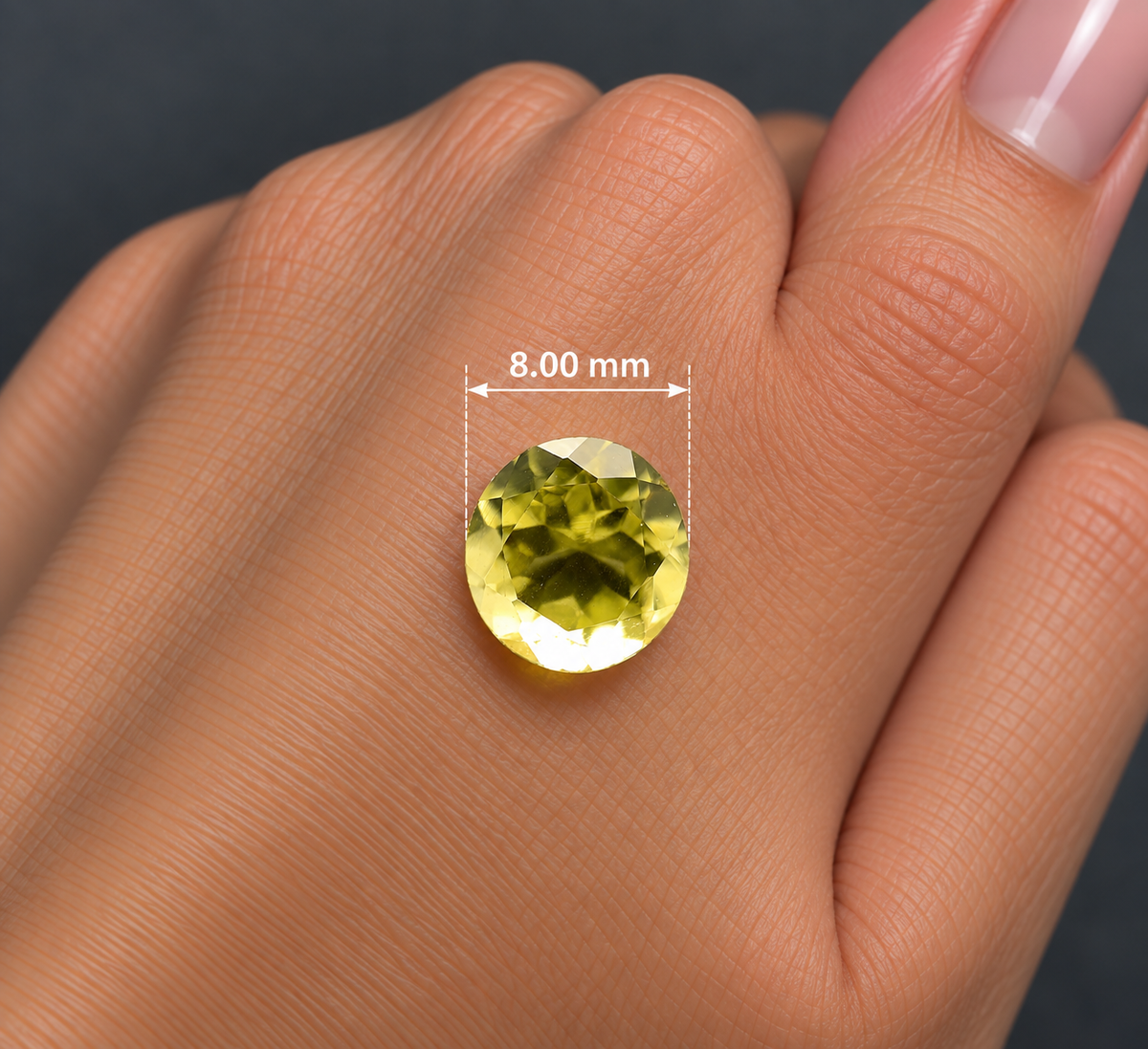 Quarzo Lemon Naturale Tondo 1.65ct – Pietra Semipreziosa Giallo Limone per Gioielleria