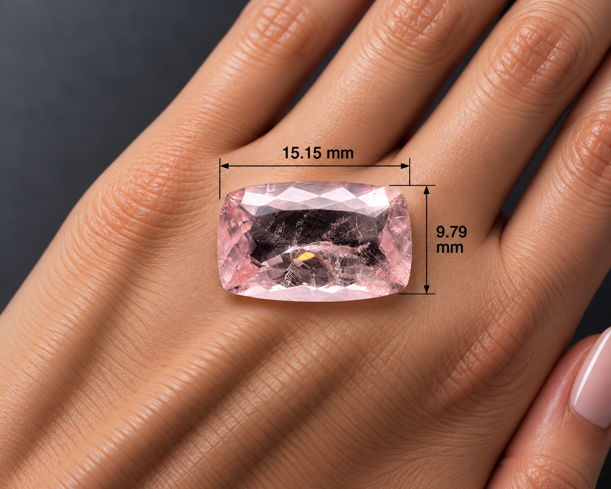 Morganite Naturale Cushion 6.25ct – Pietra Preziosa Rosa per Alta Gioielleria