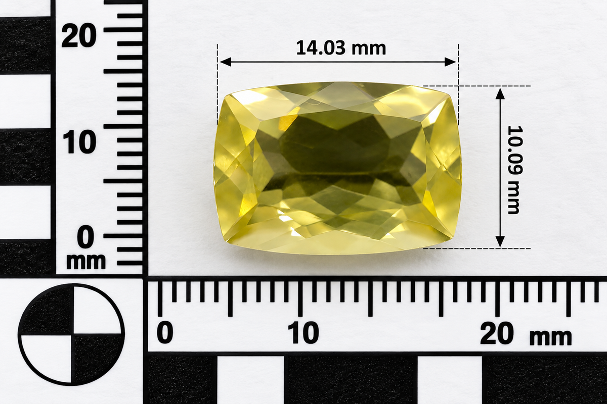 Quarzo Lemon Naturale Cushion 6.55ct – Pietra Semipreziosa Giallo Limone per Gioielleria