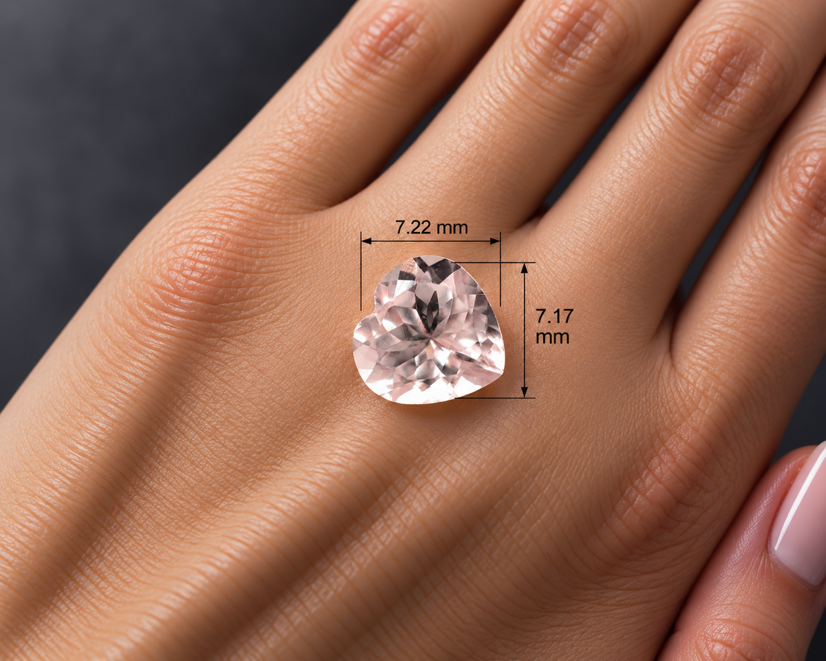 Morganite Naturale Cuore 1.05ct – Pietra Preziosa Rosa per Gioielleria