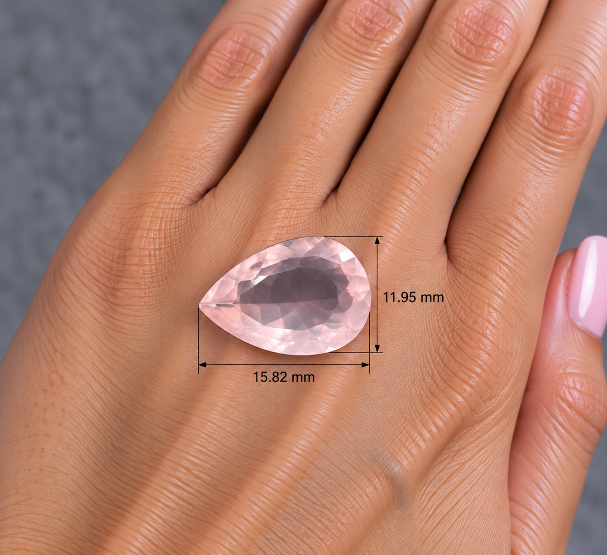 Quarzo Rosa Naturale Goccia 6.45ct – Pietra Semipreziosa per Gioielleria