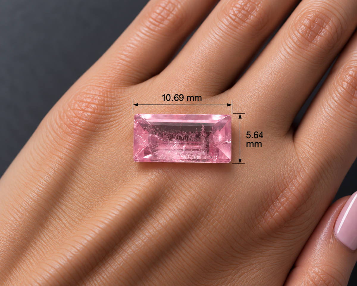 Morganite Naturale Baguette 2.40ct – Pietra Preziosa Rosa per Gioielleria