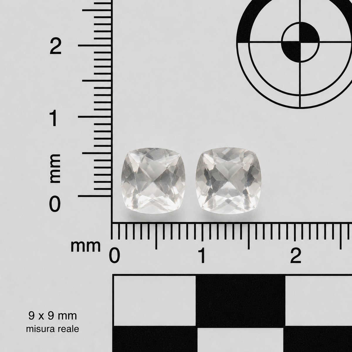 Quarzo Ialino Naturale Cushion 5.90ct – Coppia Pietra Semipreziosa per Gioielleria