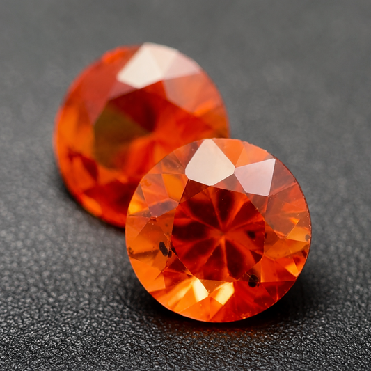 Zaffiro Orange Naturale Tondi 0.60ct – Pietra Preziosa per Alta Gioielleria