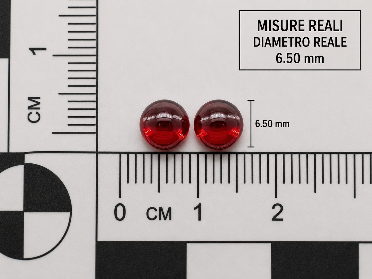 Granato Naturale Tondi Cabochon 3.25ct – Pietra Preziosa Rossa per Gioielleria